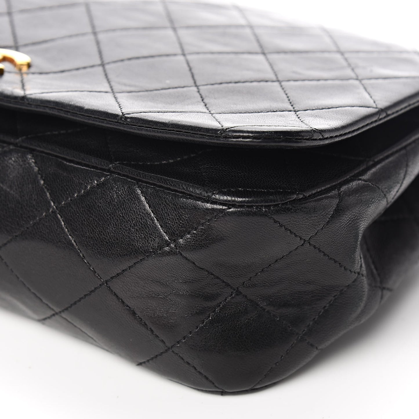 Lambskin Quilted Small Single Flap Black