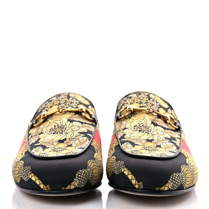 Gucci Twill Flora Womens Princetown Slippers 39.5 Red Black 2 of 9