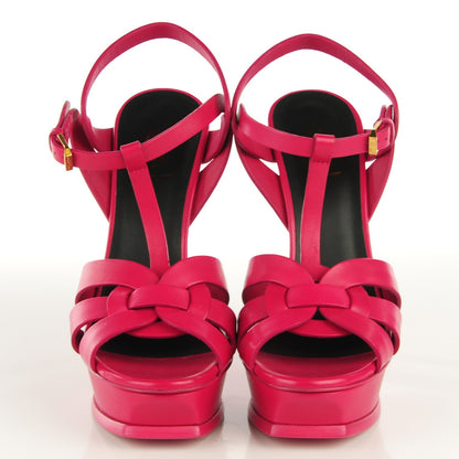 Saint Laurent Calfskin Tribute 105 Platform Sandals 40 Fuchsia 2 of 6