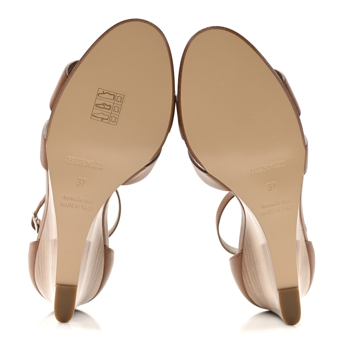 Calfskin Legend Wedge Sandals 37 Gold