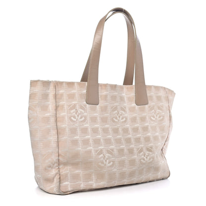 Chanel Metallic Nylon Travel Tote Beige 2 of 6