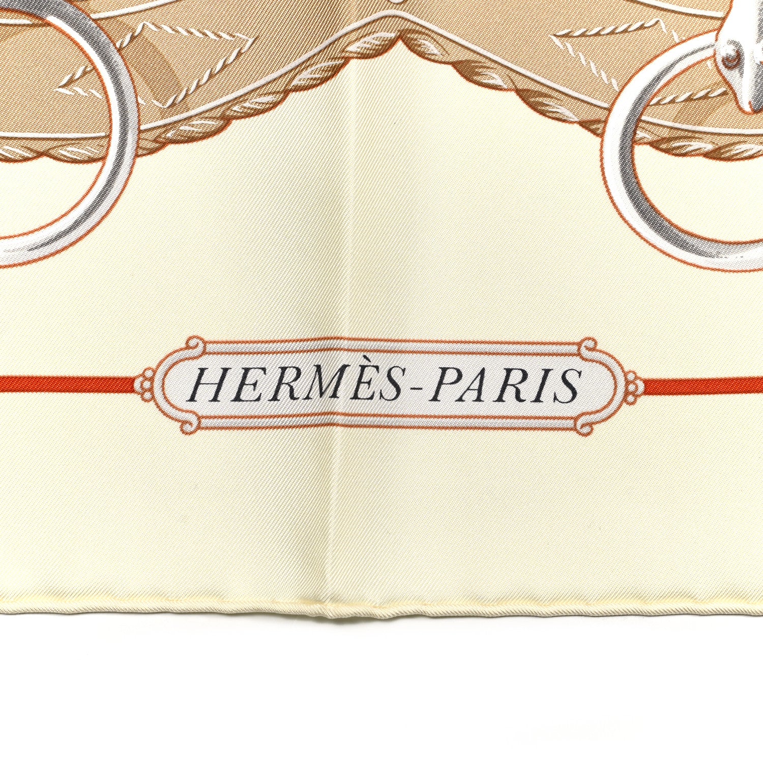 Hermes Silk Lift Profile Scarf 90 Creme Beige Gris 2 of 6