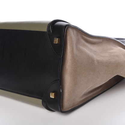 Celine Satin Calfskin Suede Mini Tri-Color Luggage Almond 9 of 13