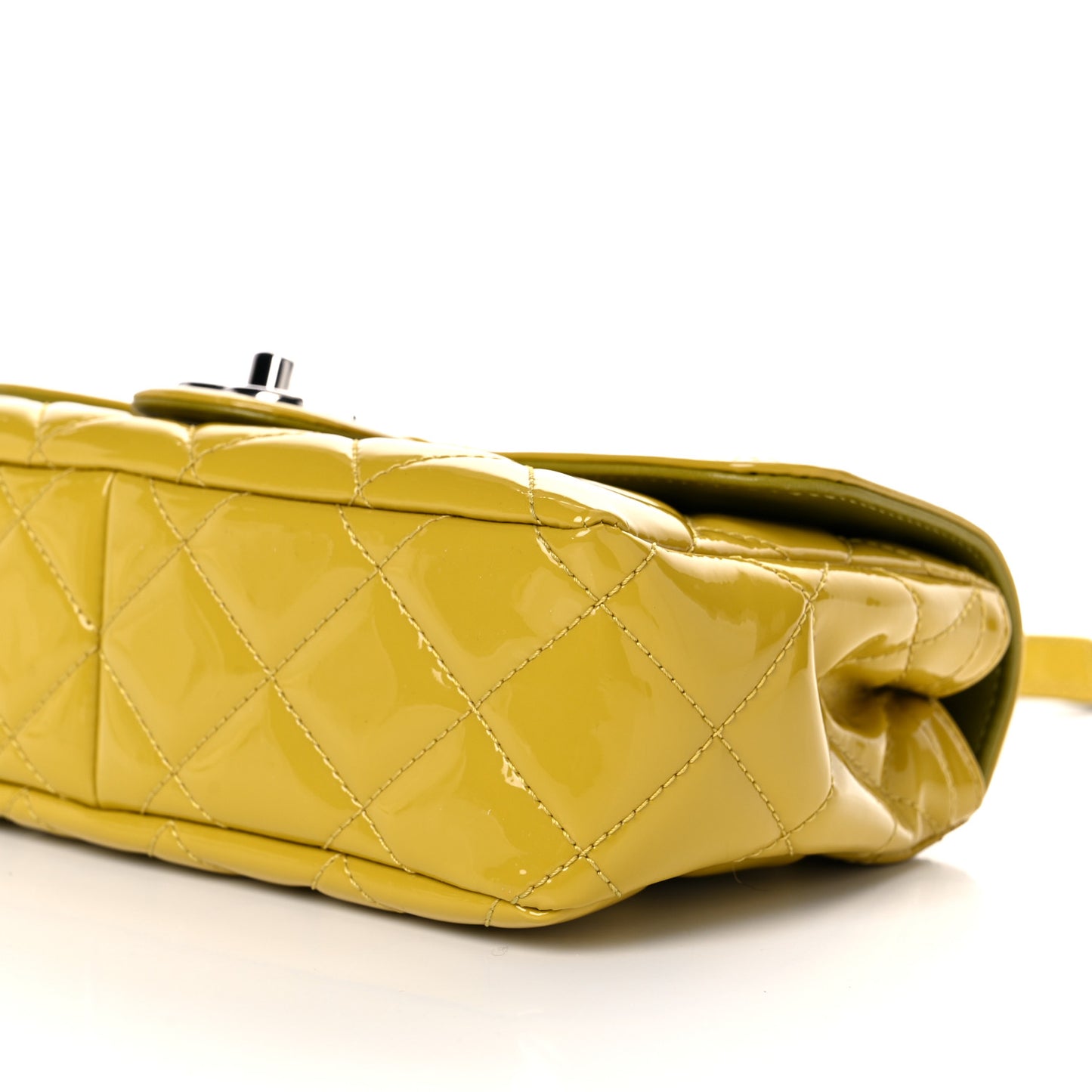 Patent Quilted Small Coco Shine Flap Yellow