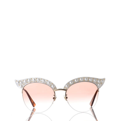Gucci Pearl Cat Eye Sunglasses GG0212S White 2 of 7