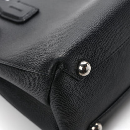 Burberry Derby Calfskin House Check Small Banner Tote Black 11 of 12