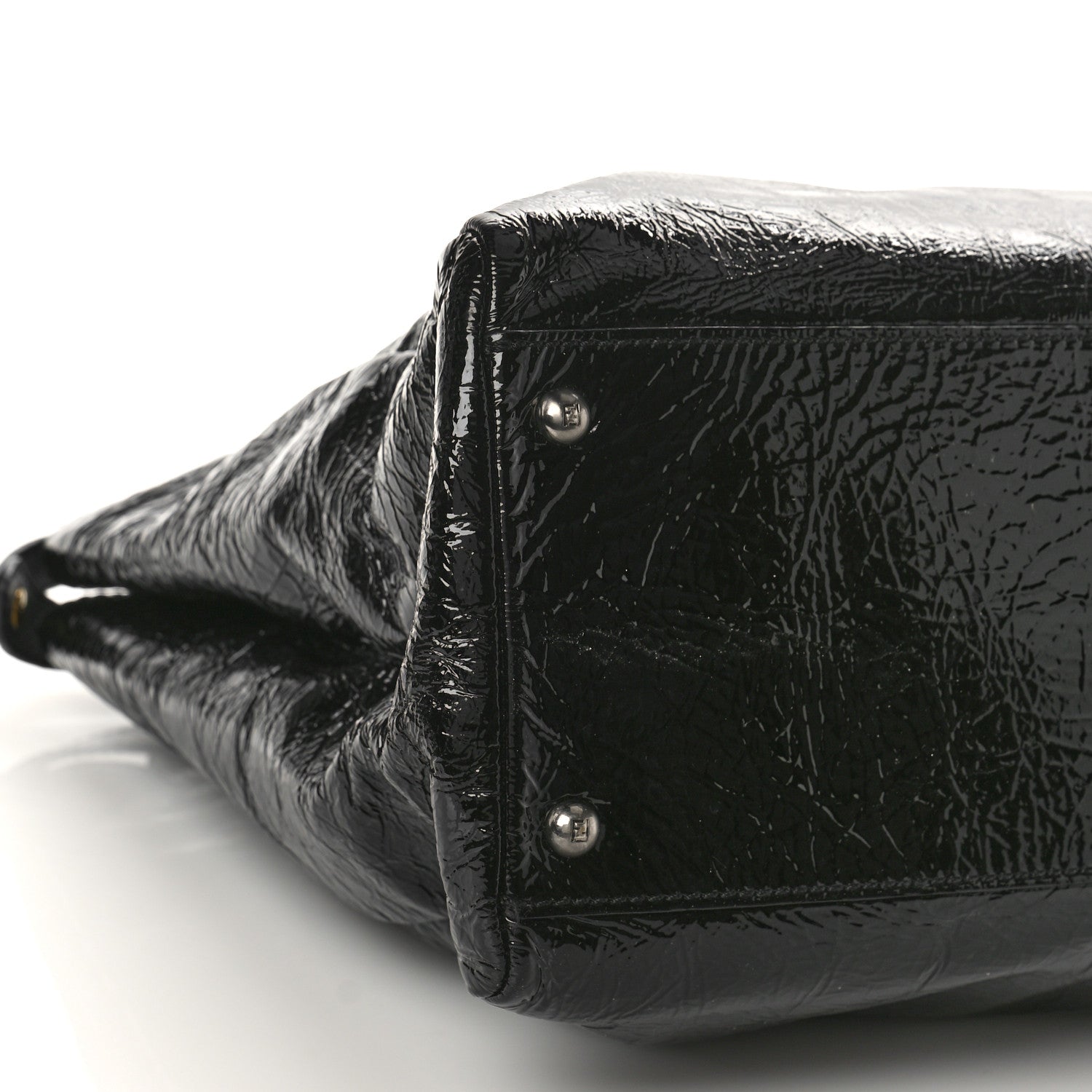 Fendi Patent Large Peekaboo Iconic Satchel Black 8 of 9