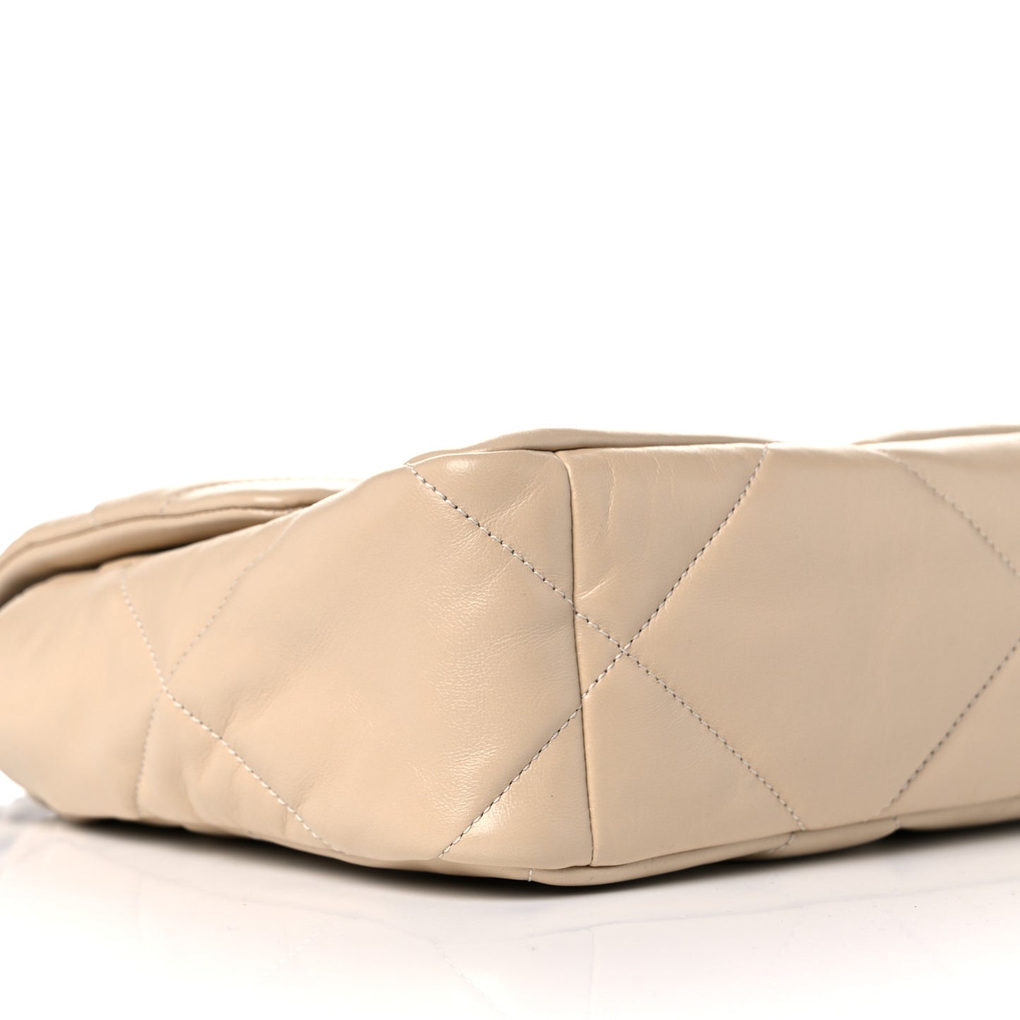 Lambskin Quilted Large Chanel 19 Flap Beige