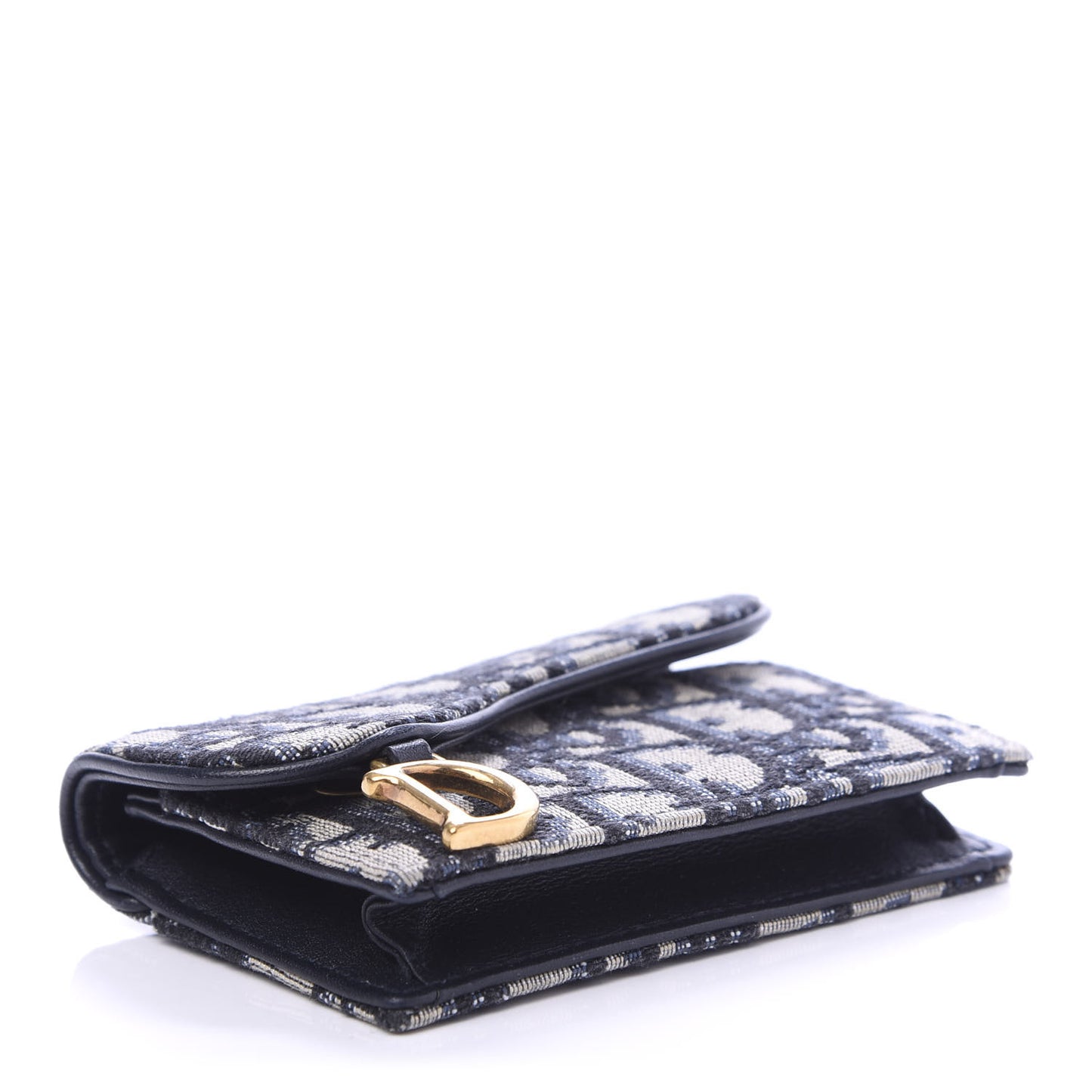 Oblique Saddle Card Holder Blue