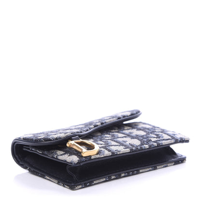 Christian Dior Oblique Saddle Card Holder Blue 4 of 8