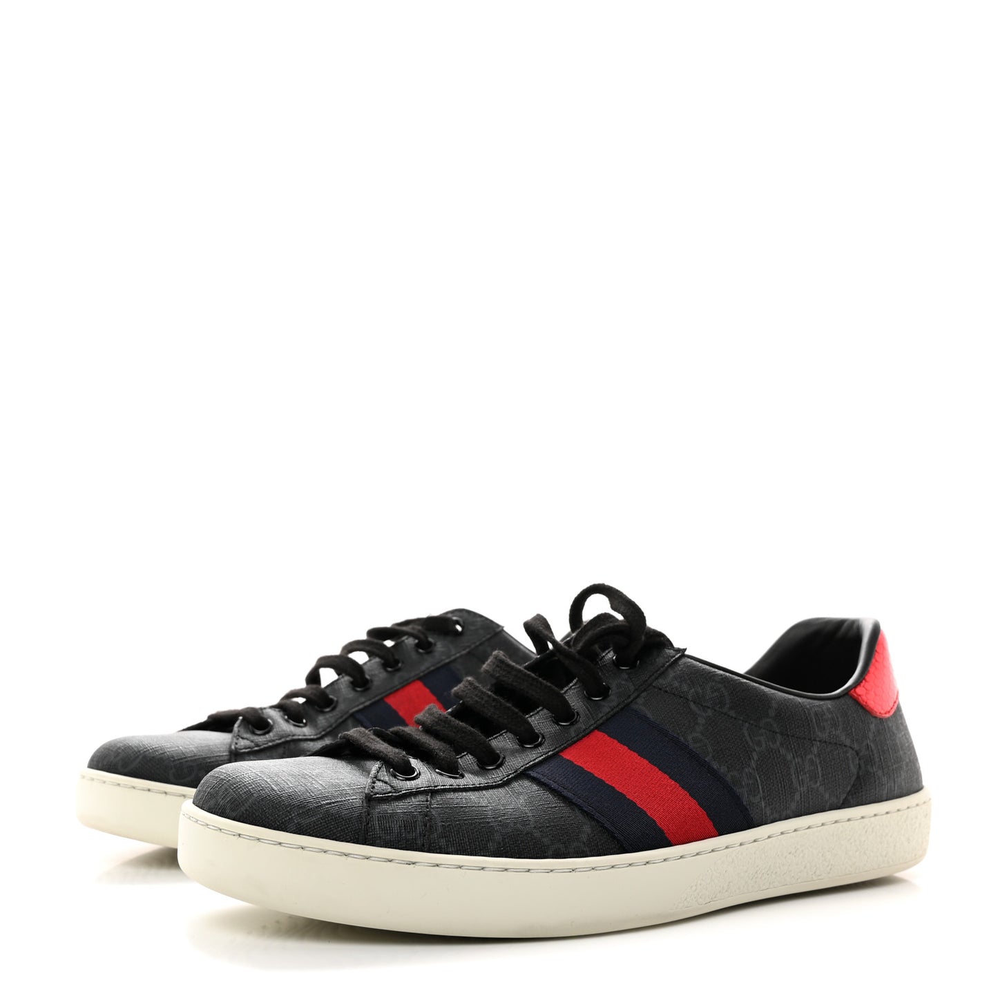 GG Supreme Monogram Ayers Web Mens New Ace Sneakers 9.5 Black