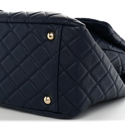 Chanel Calfskin Quilted XXL Travel Flap Bag Navy 10 of 10