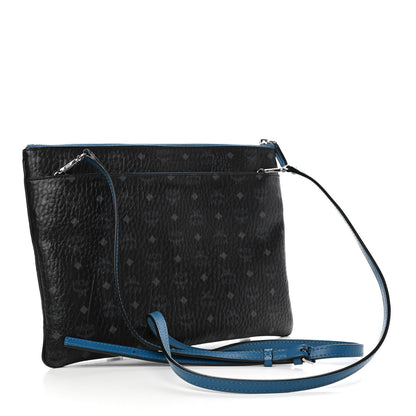 MCM Visetos Medium Crossbody Pouch Black Blue 3 of 8