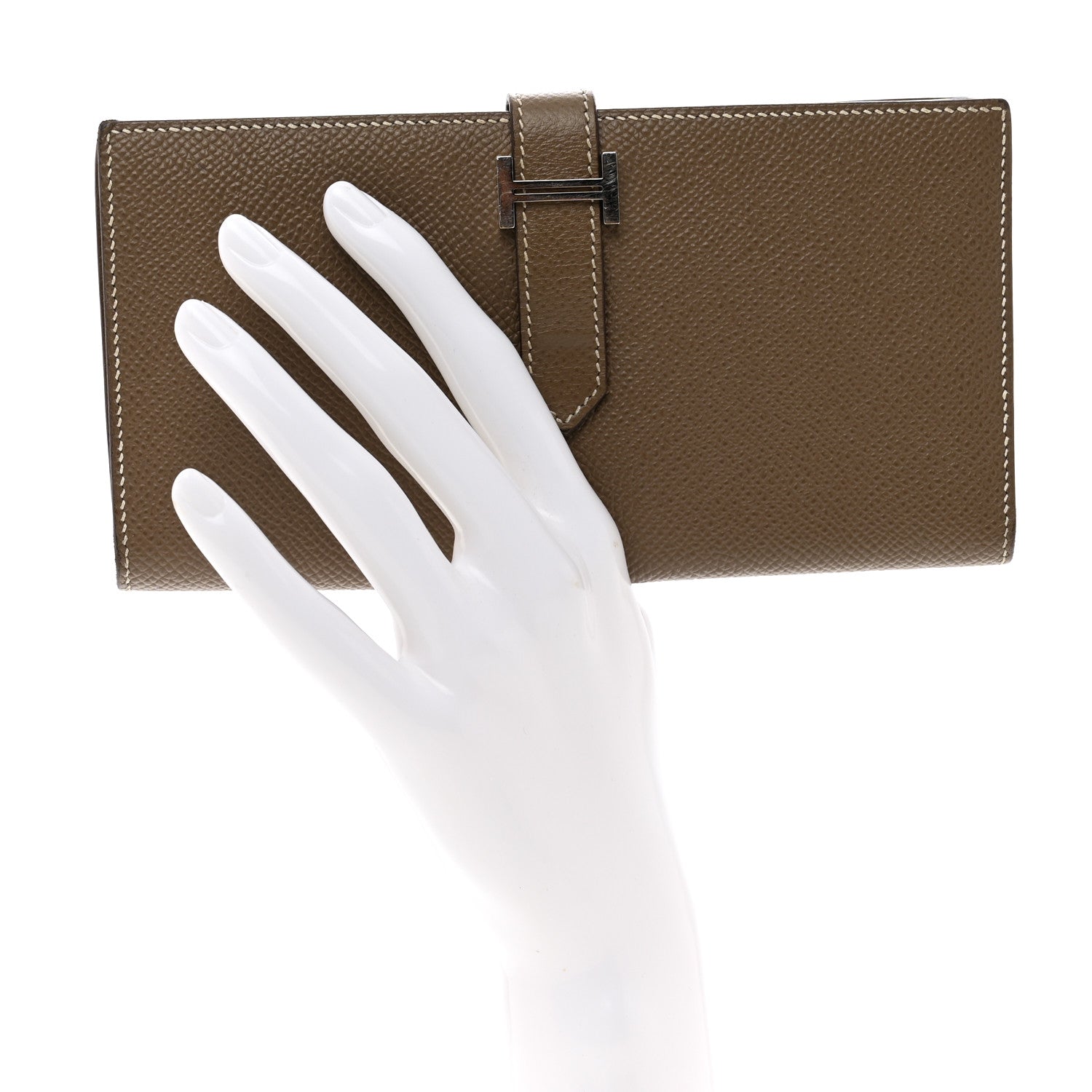 Hermes Epsom Bearn Gusset Wallet Etoupe 2 of 9