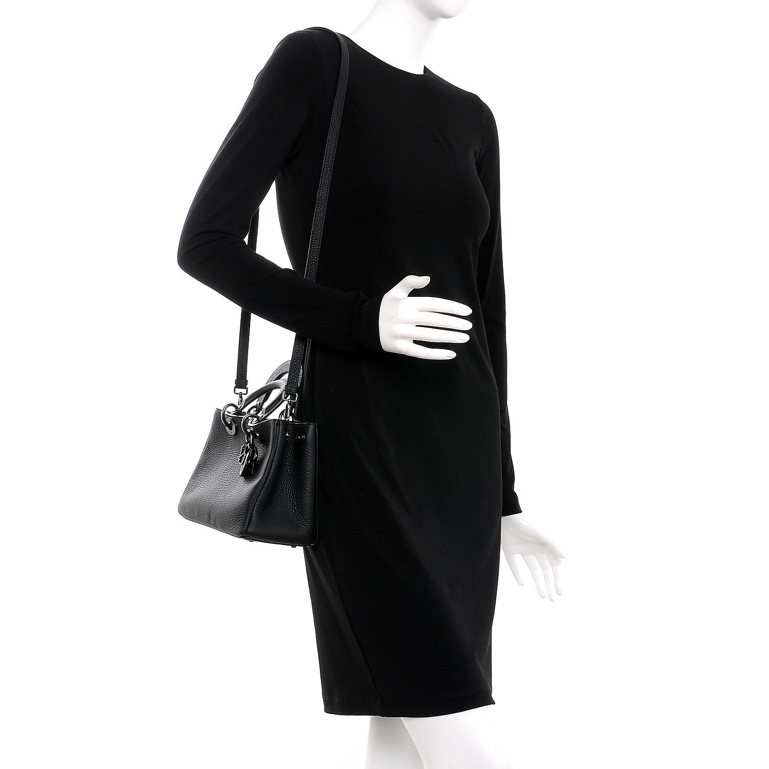 Christian Dior Bullcalf Small Ultra Black Diorissimo Tote 2 of 6