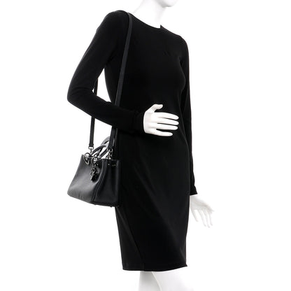 Christian Dior Bullcalf Small Ultra Black Diorissimo Tote 2 of 6