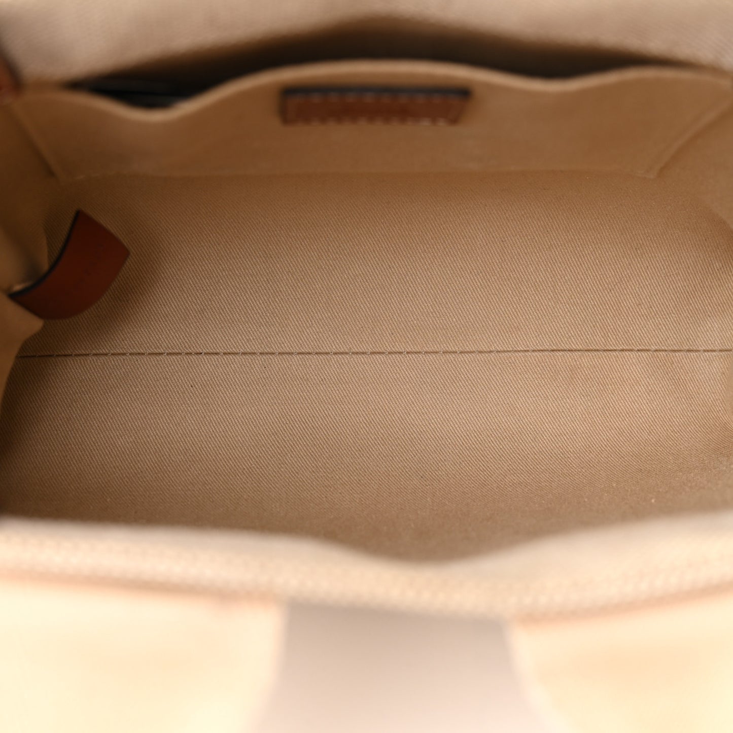 Cotton Calfskin Small Woody Ribbon Tote With Strap White Brown