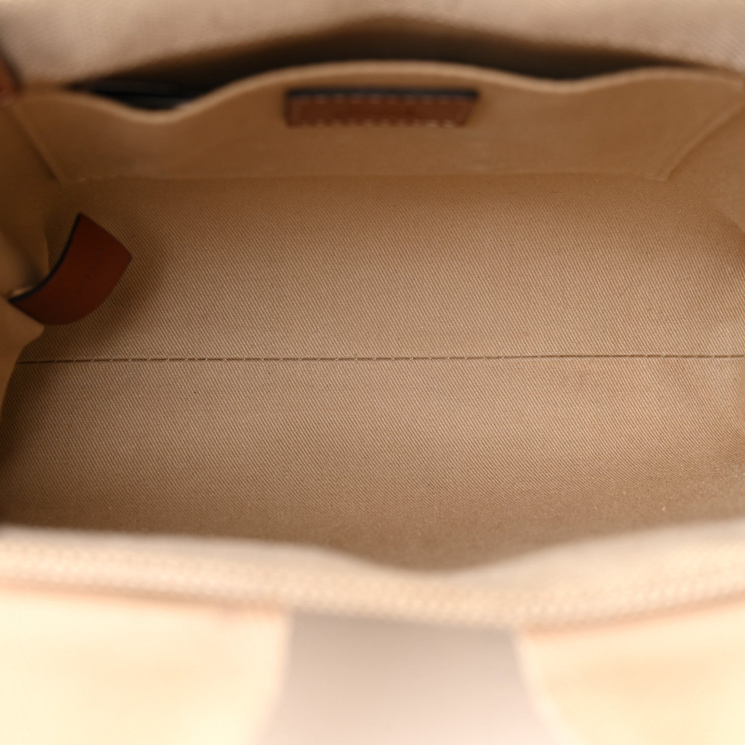 Chloe Cotton Calfskin Small Woody Ribbon Tote With Strap White Brown 5 of 10