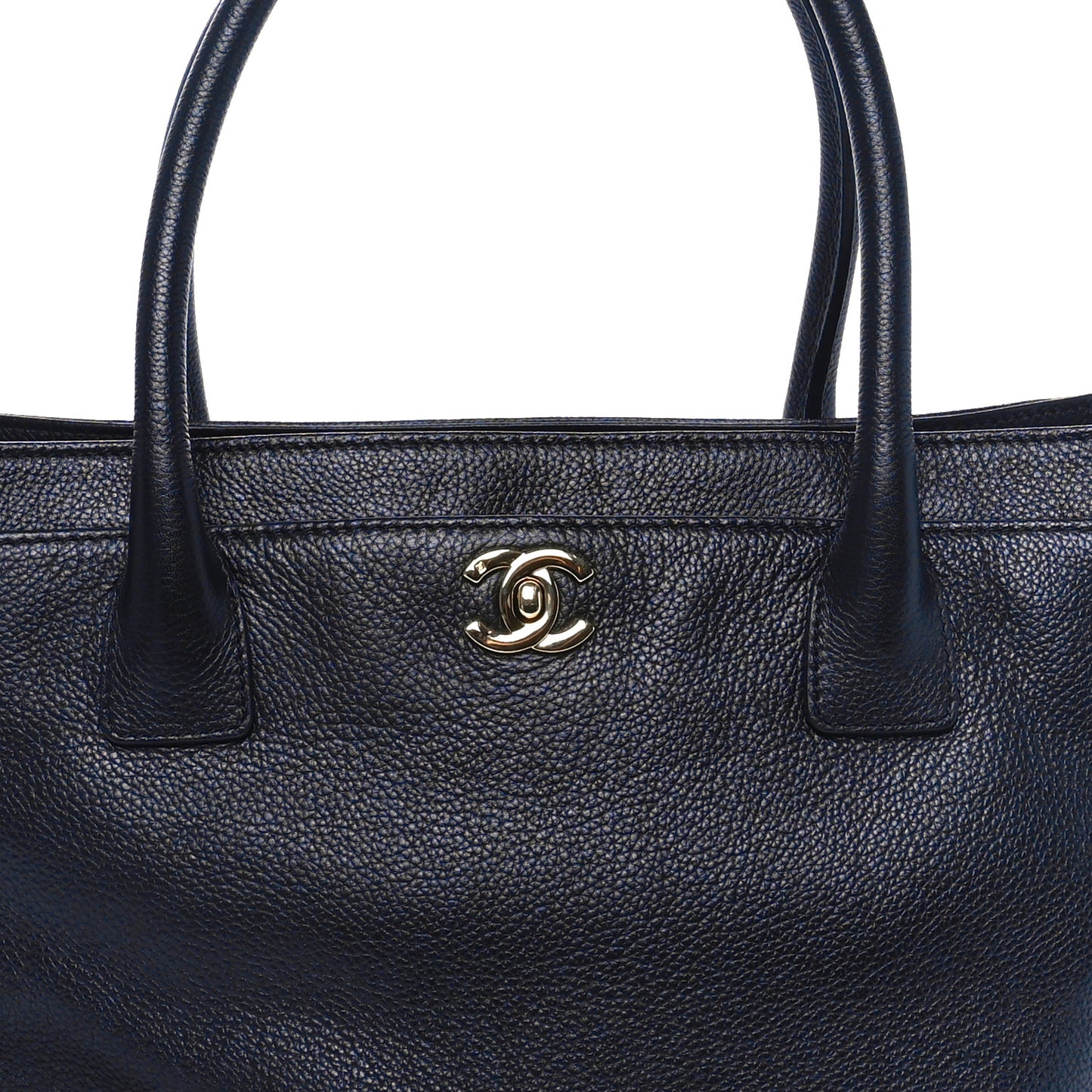 Calfskin Cerf Executive Shopper Tote Black