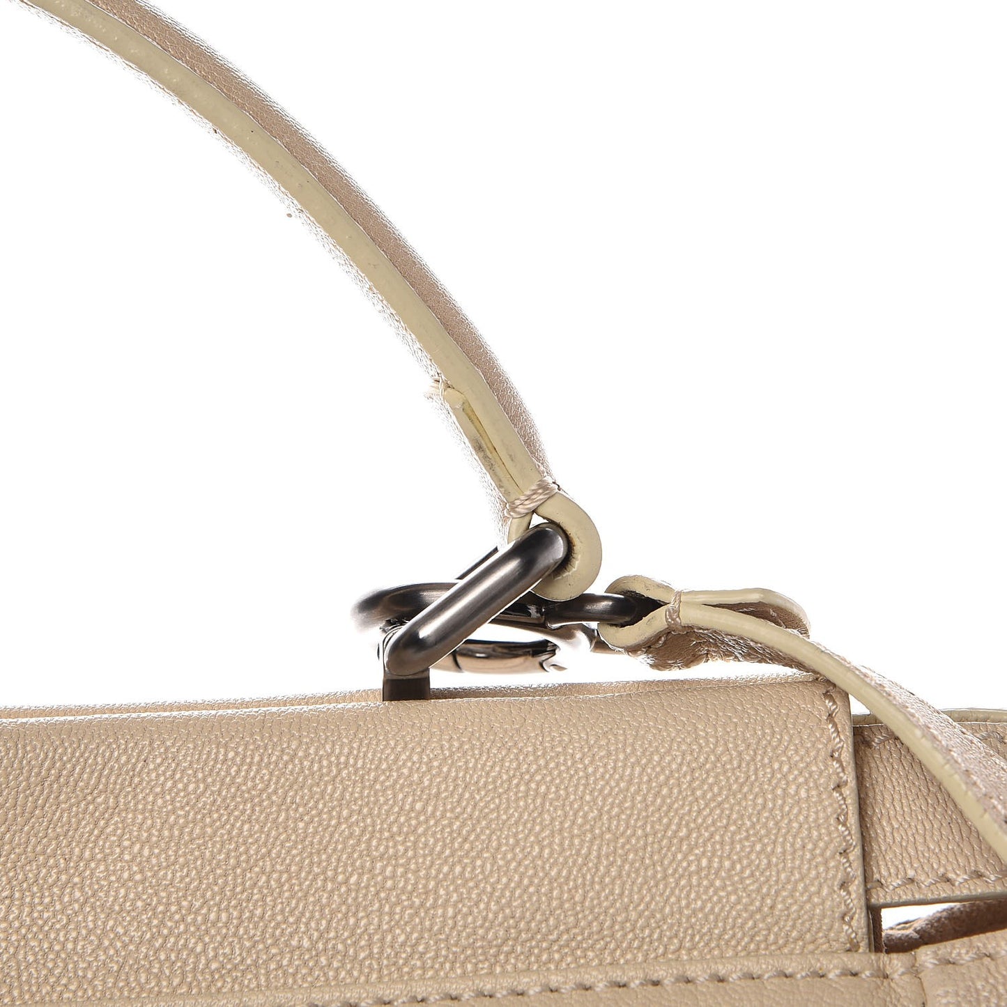 Goatskin Large Peekaboo Iconic Satchel Grigio Black