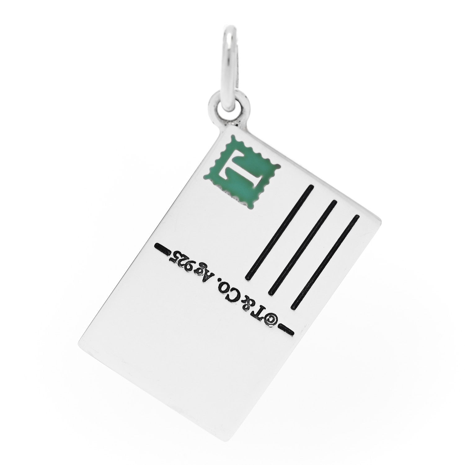 Tiffany Sterling Silver Enamel New York Postcard Charm Blue 3 of 5