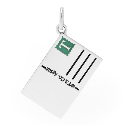 Tiffany Sterling Silver Enamel New York Postcard Charm Blue 3 of 5