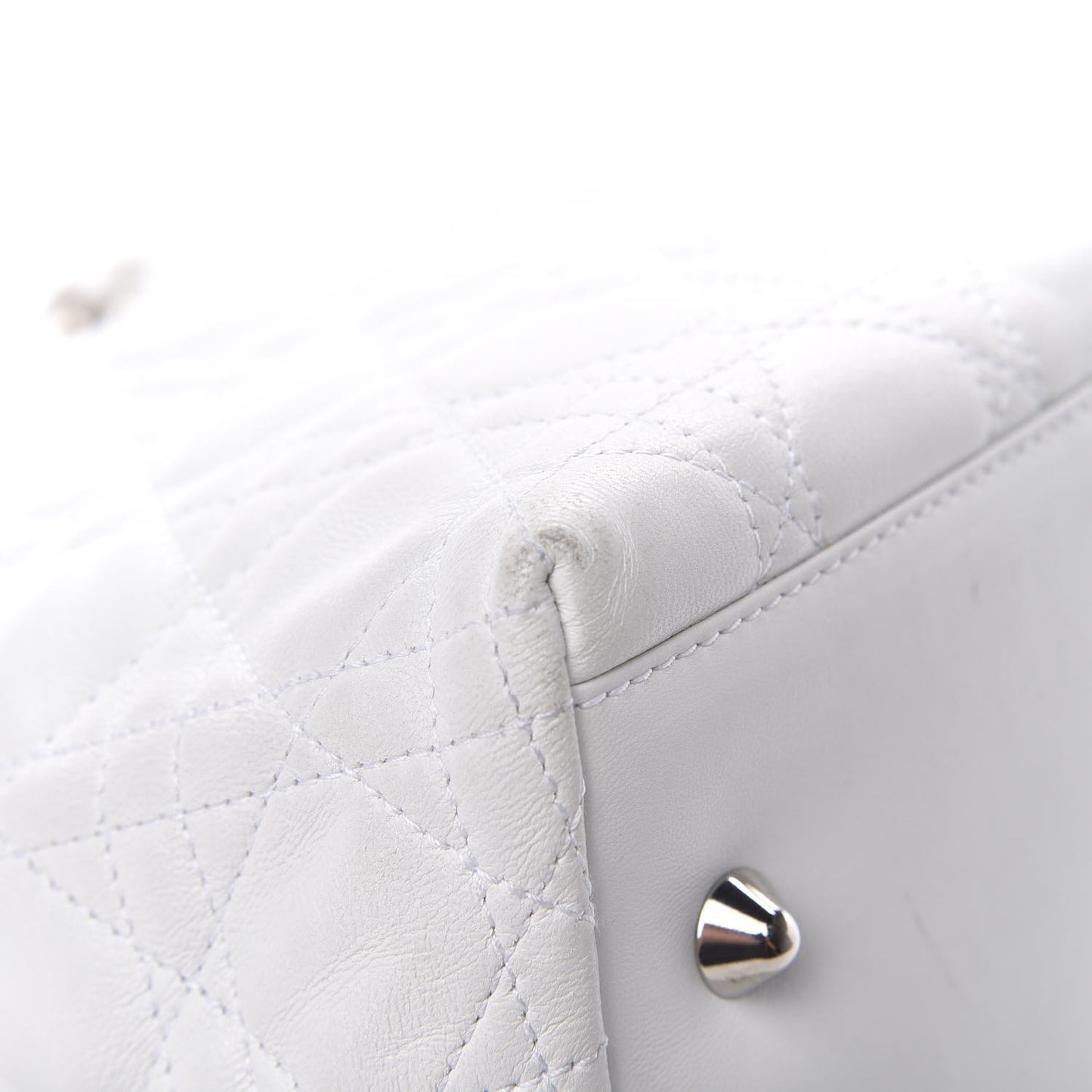 Lambskin Cannage Medium Soft Lady Dior White
