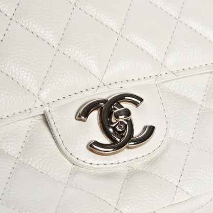 Chanel Washed Caviar Quilted Medium Double Flap White 6 of 11