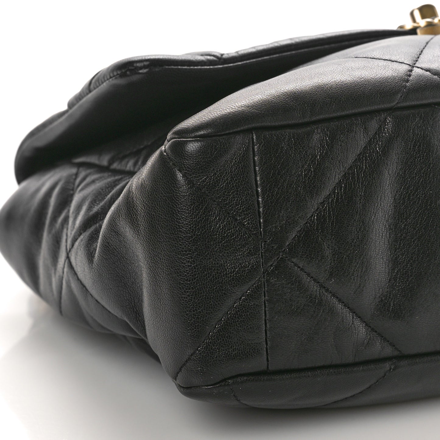 Goatskin Quilted Large Chanel 19 Flap Black