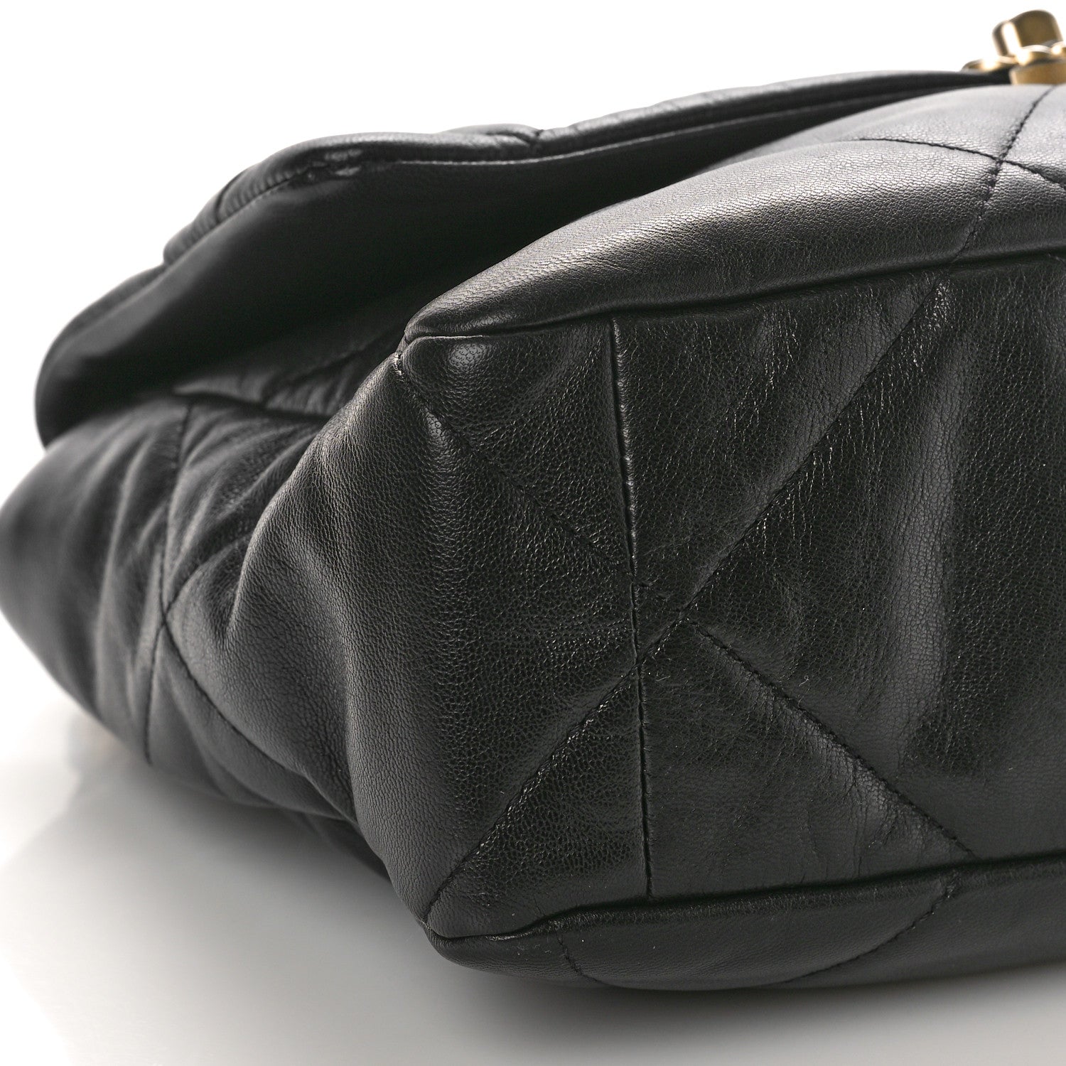 Chanel Goatskin Quilted Large Chanel 19 Flap Black 9 of 12