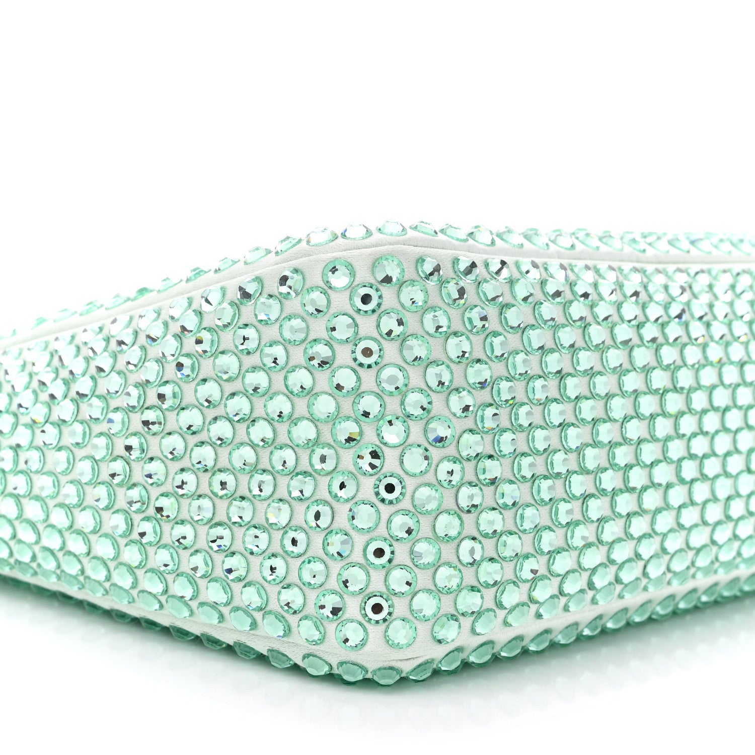 Prada Satin Crystal Mini Re-Edition 2000 Bag Acqua 7 of 12
