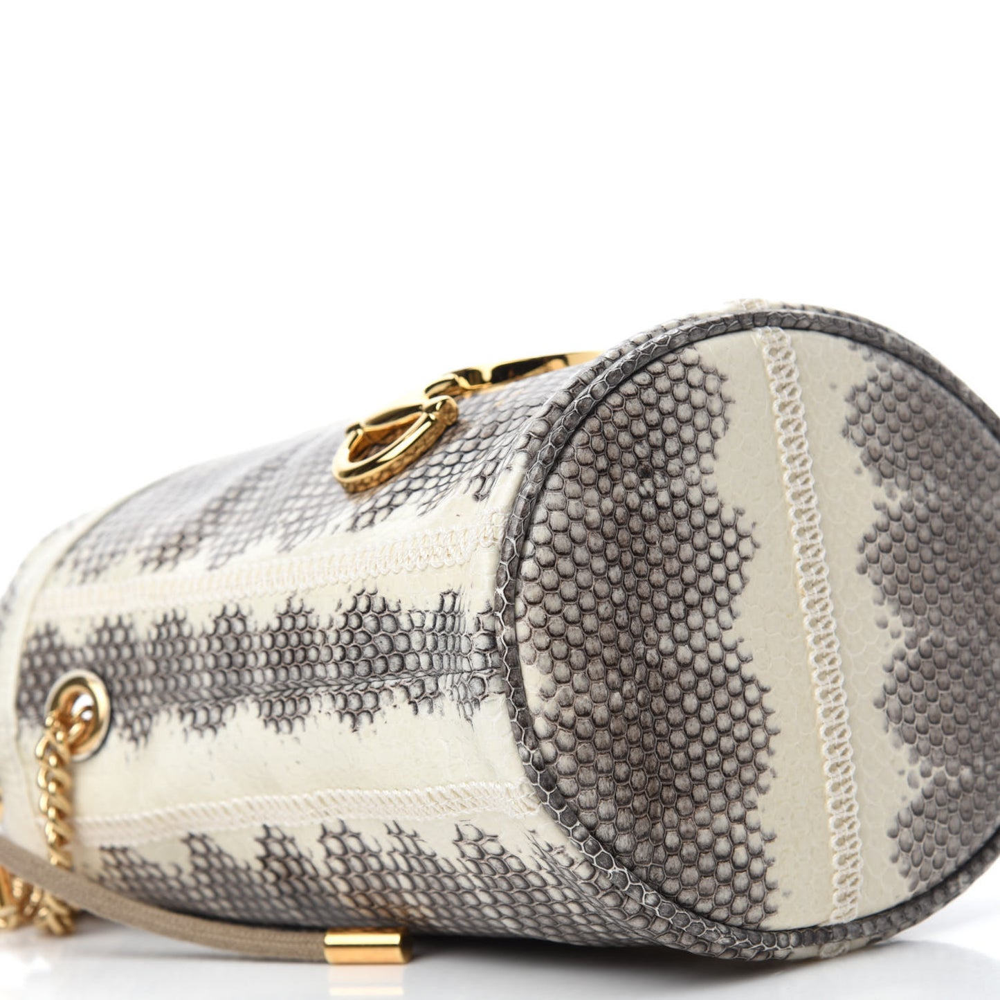 Snakeskin Mini Zumi Bucket Bag Grey