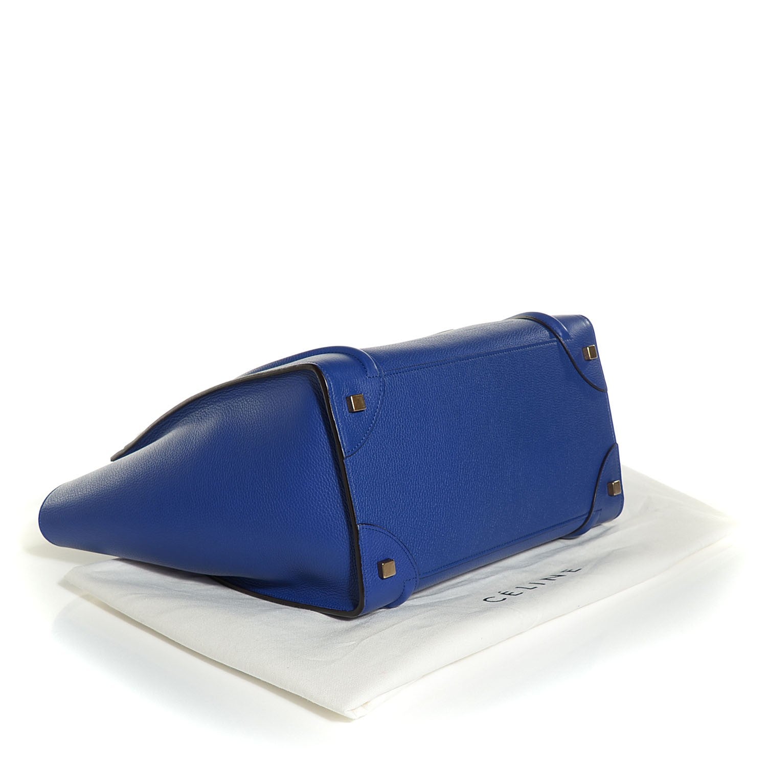 Celine Drummed Calfskin Mini Luggage Indigo 4 of 8