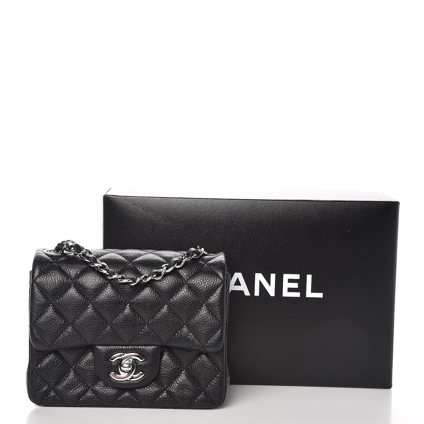 Caviar Quilted Mini Square Flap Black