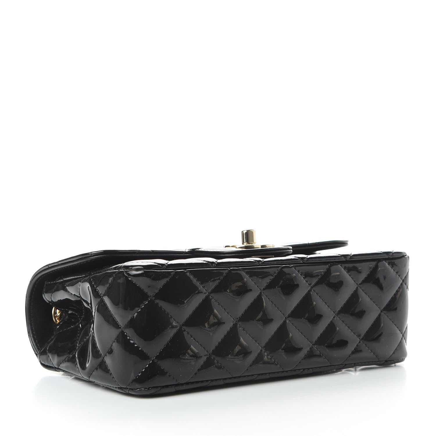 Chanel Patent Calfskin Quilted Mini Rectangular Flap Black 4 of 10