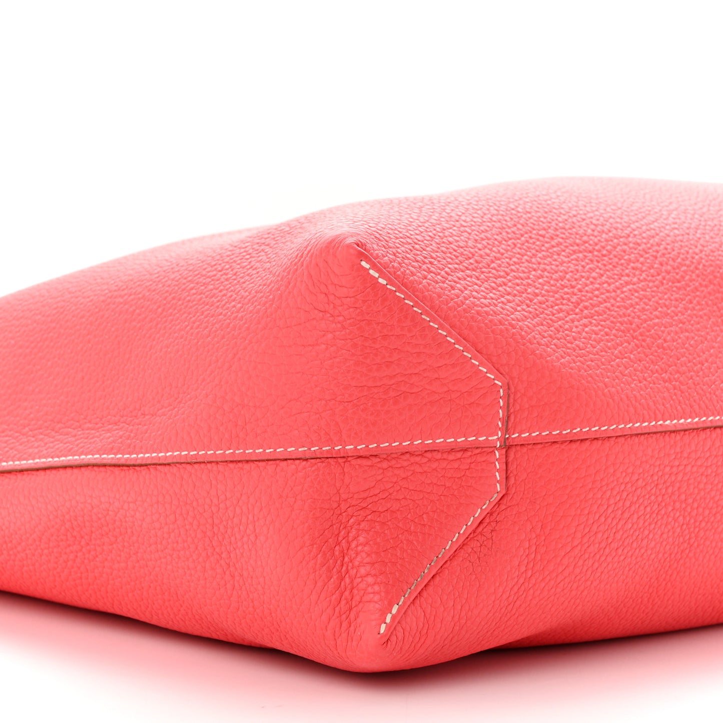 Taurillon Clemence Double Sens 45 Reversible Tote Rouge Casaque Rose Jaipur