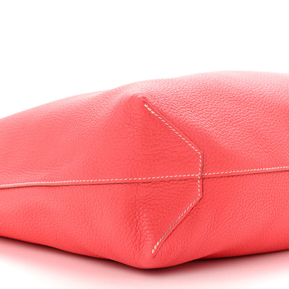 Hermes Taurillon Clemence Double Sens 45 Reversible Tote Rouge Casaque Rose Jaipur 14 of 19