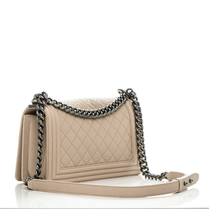 Chanel Caviar Quilted Medium Boy Flap Beige 4 of 8