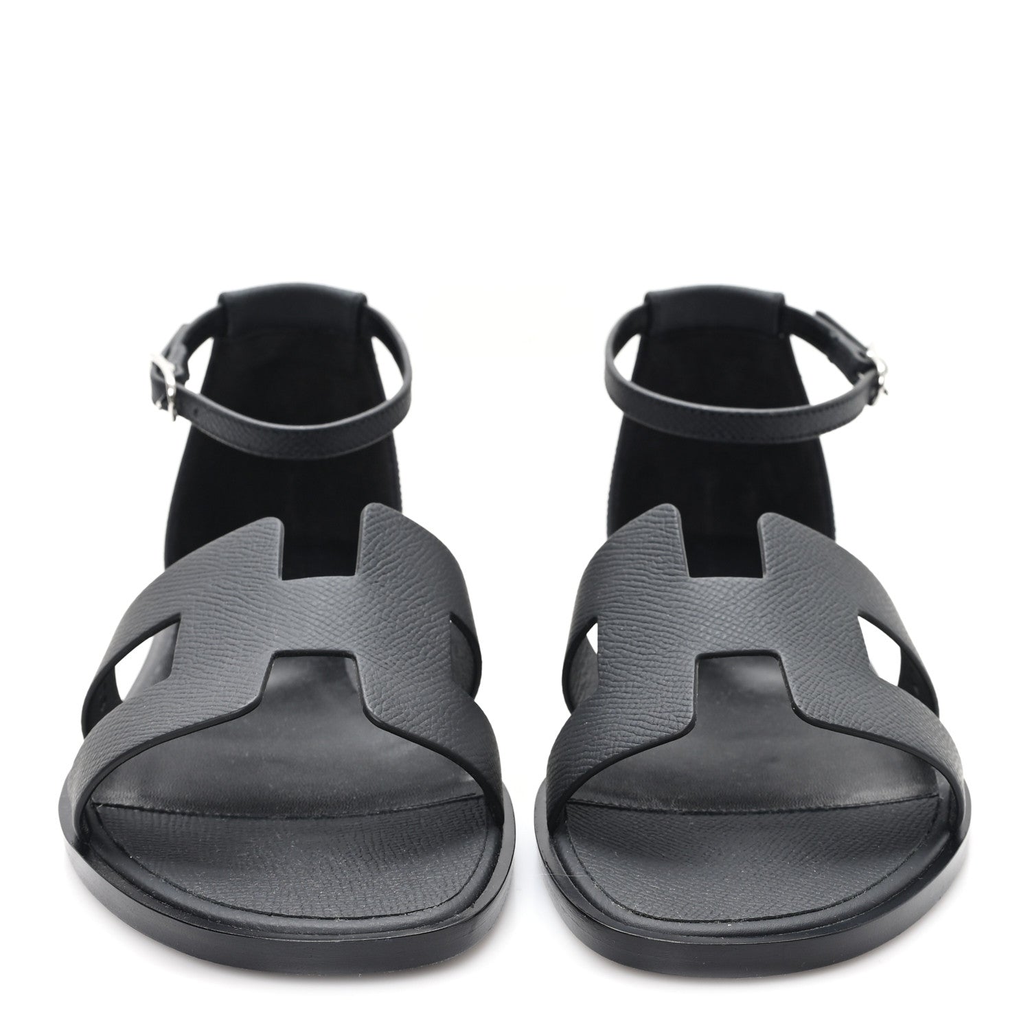 Hermes Epsom Santorini Sandals 38 Black 3 of 10