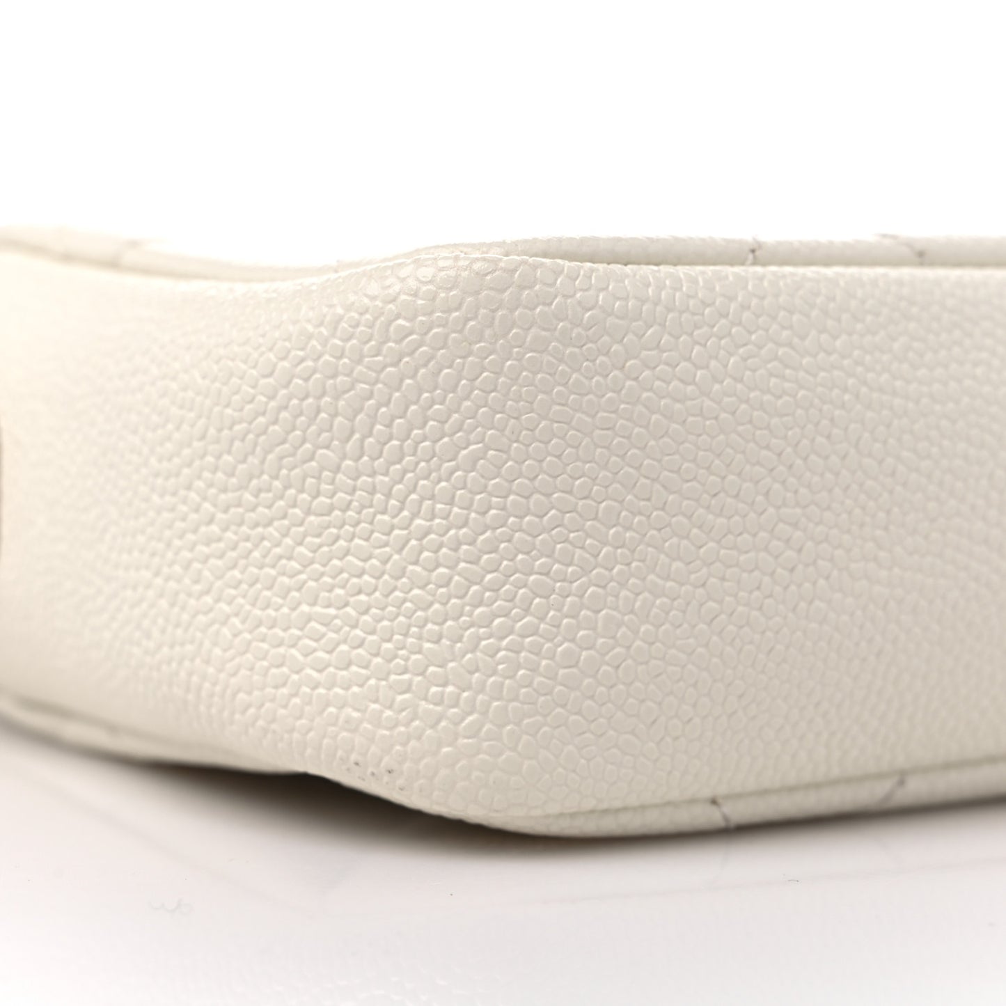 Shiny Caviar Quilted Chain Melody Camera Bag White