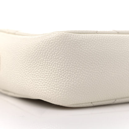 Chanel Shiny Caviar Quilted Chain Melody Camera Bag White 8 of 10