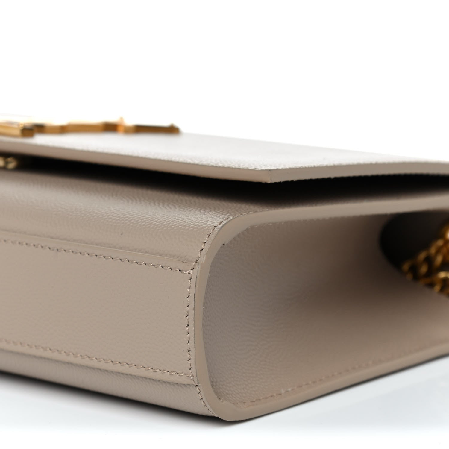 Saint Laurent Grain De Poudre Medium Monogram Kate Satchel Dark Beige 11 of 11