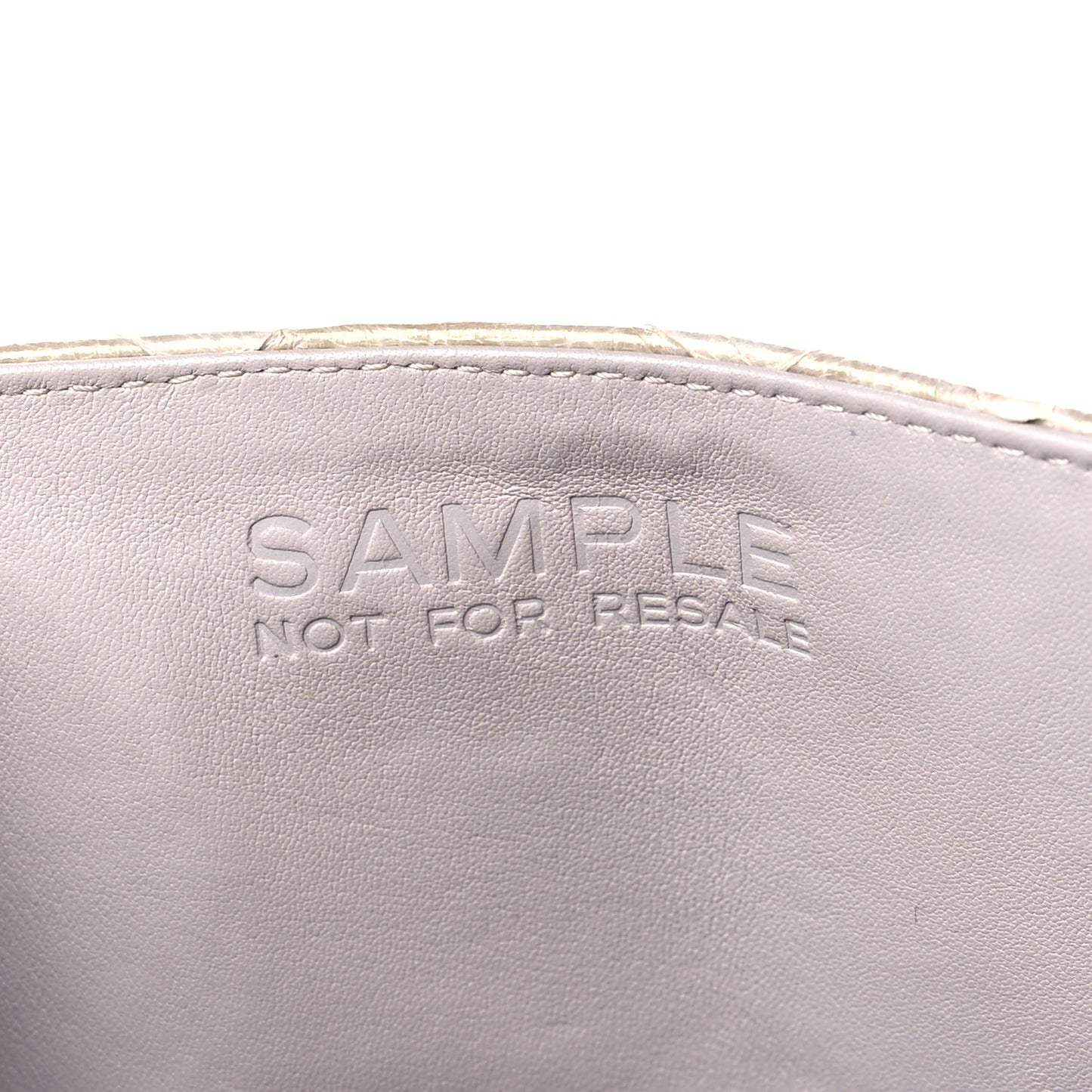 Metallic Python Medium Double Flap Light Beige