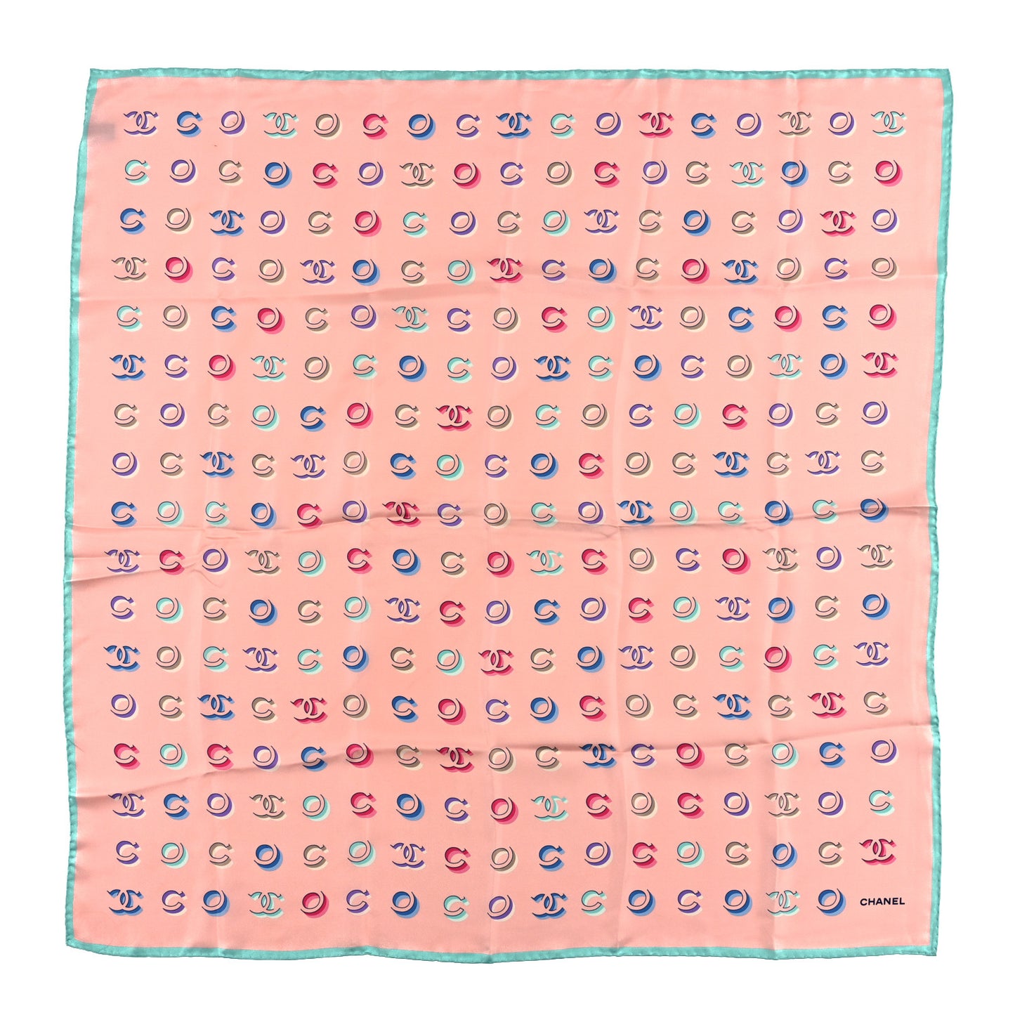 Silk CC Square Scarf Pink Multicolor