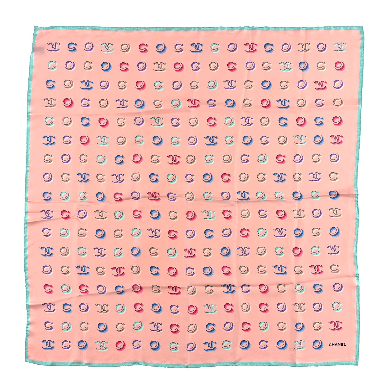 Chanel Silk CC Square Scarf Pink Multicolor 1 of 3