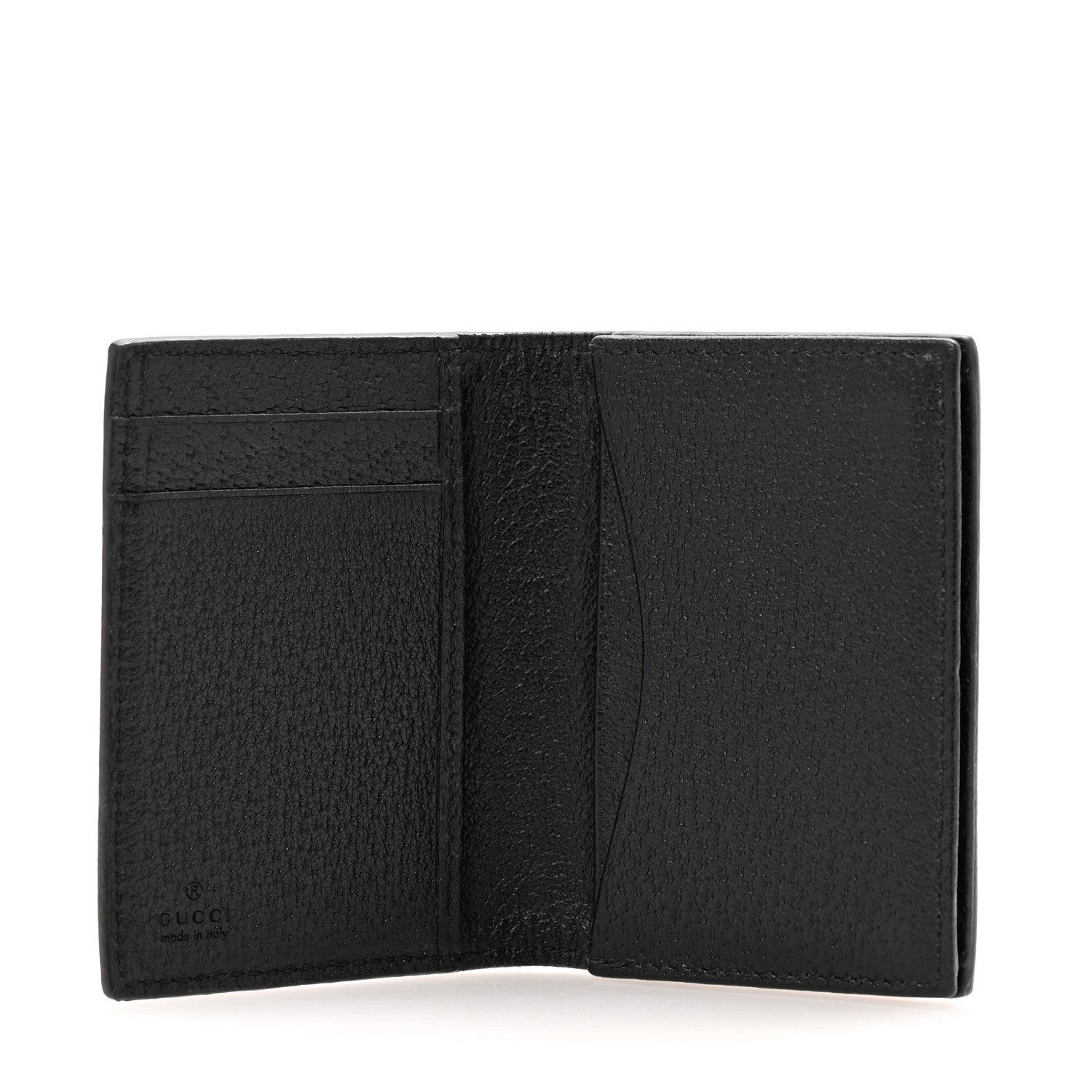Gucci Calfskin Boar Effect GG Marmont Card Case Black 5 of 9