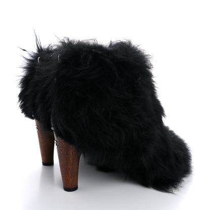 Chanel Fur Ankle Boots 37 Black 5 of 11