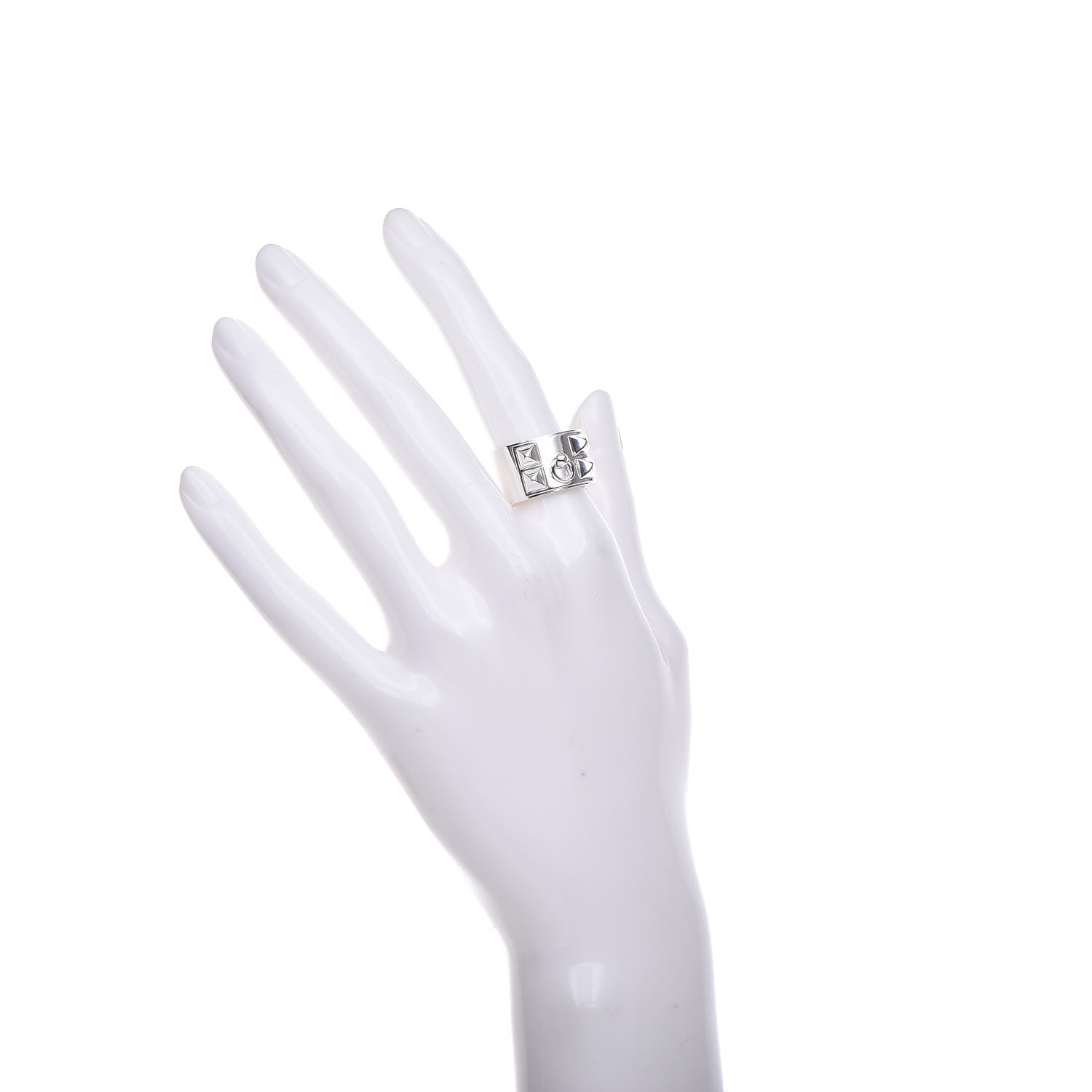 Hermes Sterling Silver Collier De Chien CDC Ring 54 6.75 2 of 4
