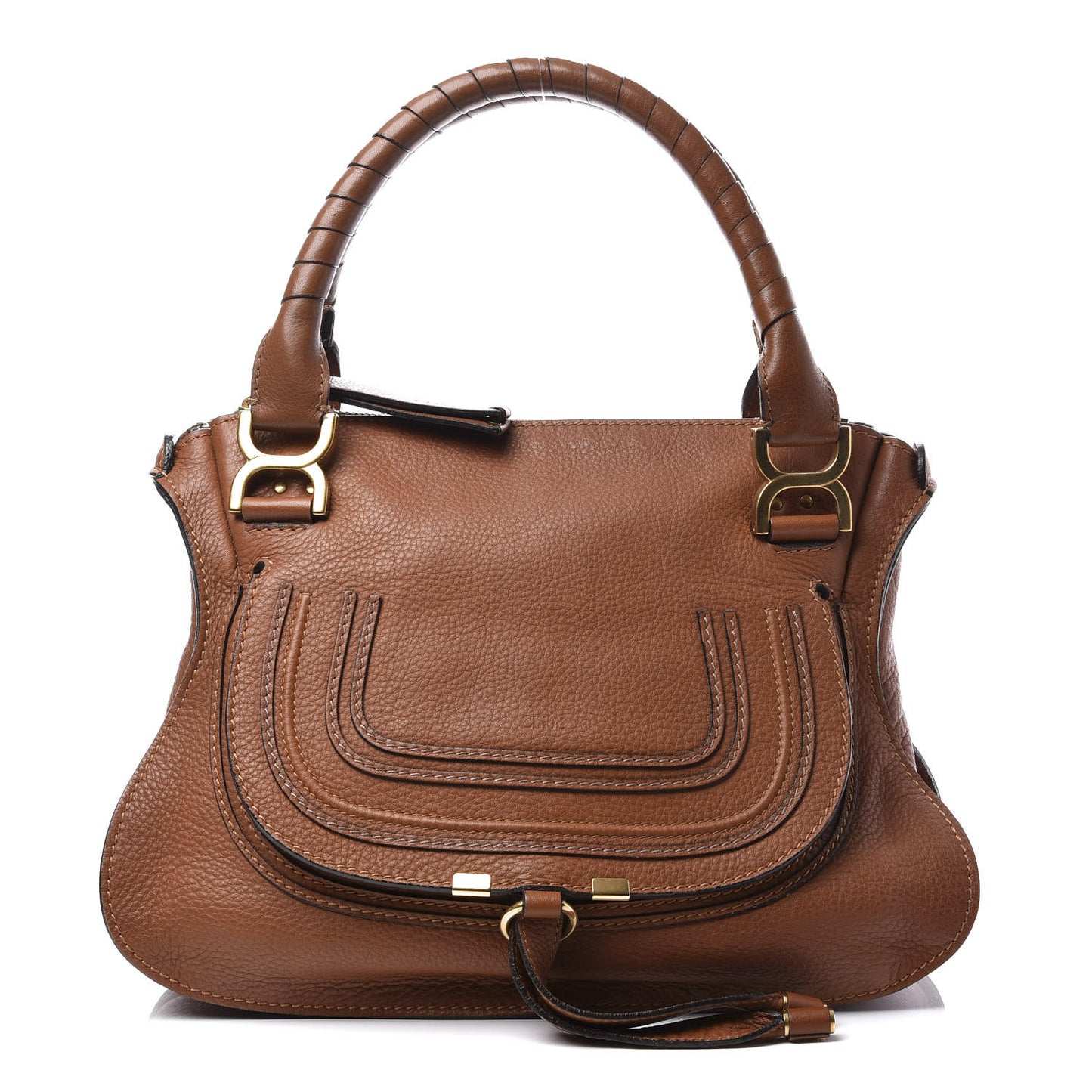 Calfskin Small Marcie Satchel Tan