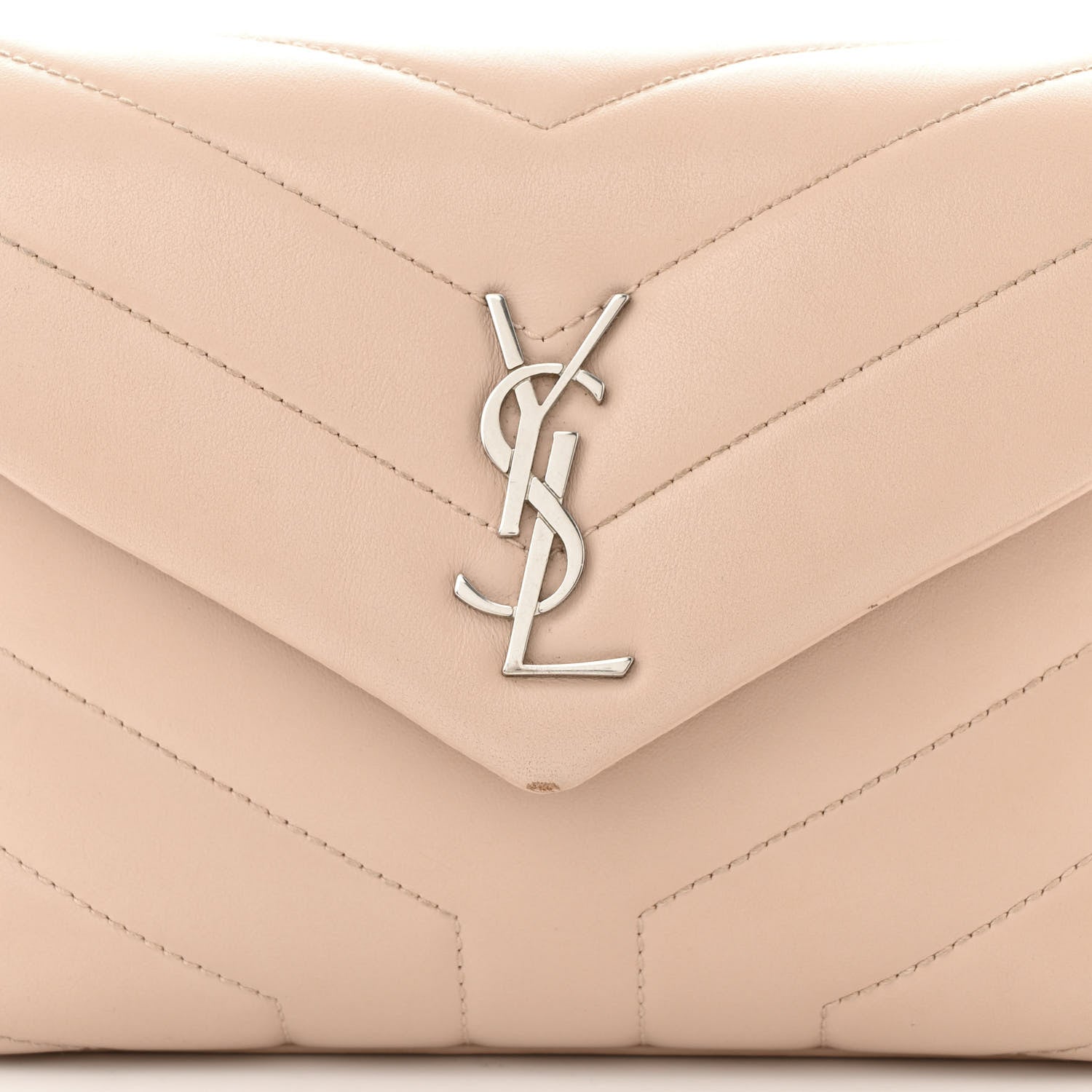 Saint Laurent Calfskin Y Quilted Monogram Toy Loulou Crossbody Bag Nude Powder 8 of 13